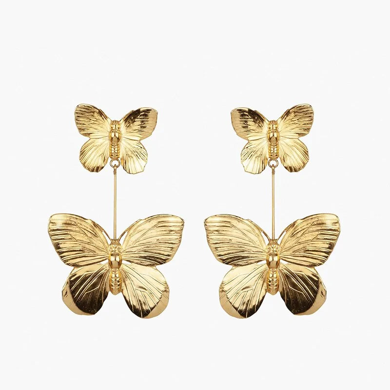 Chunky Butterfly Dangle Earrings-What About Noah