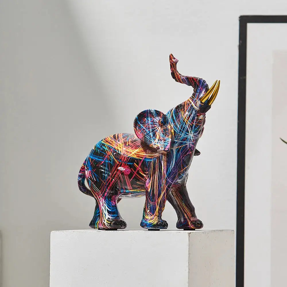 Colorful Graffiti Elephant Sculpture-What About Noah