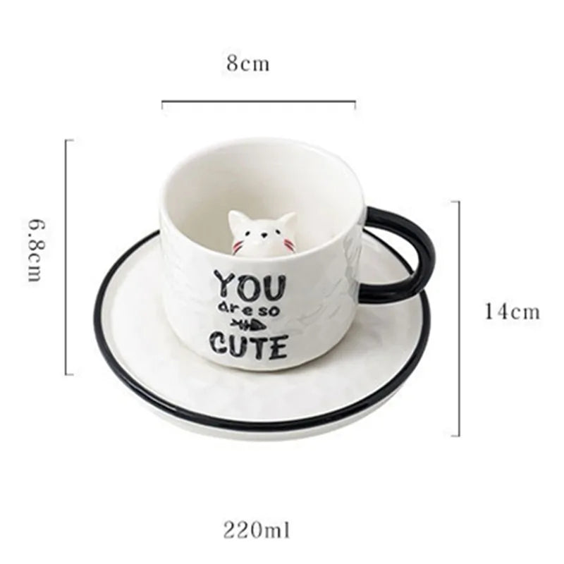 Cute Cat Relief Ceramic Mug-What About Noah