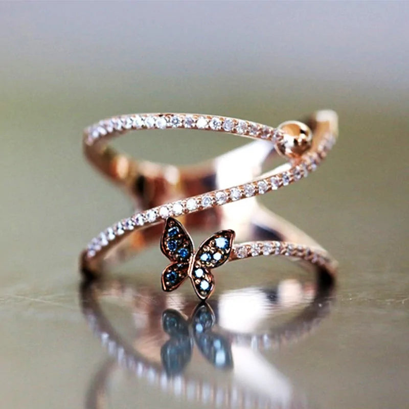 Dazzling Butterfly Charm Ring-What About Noah
