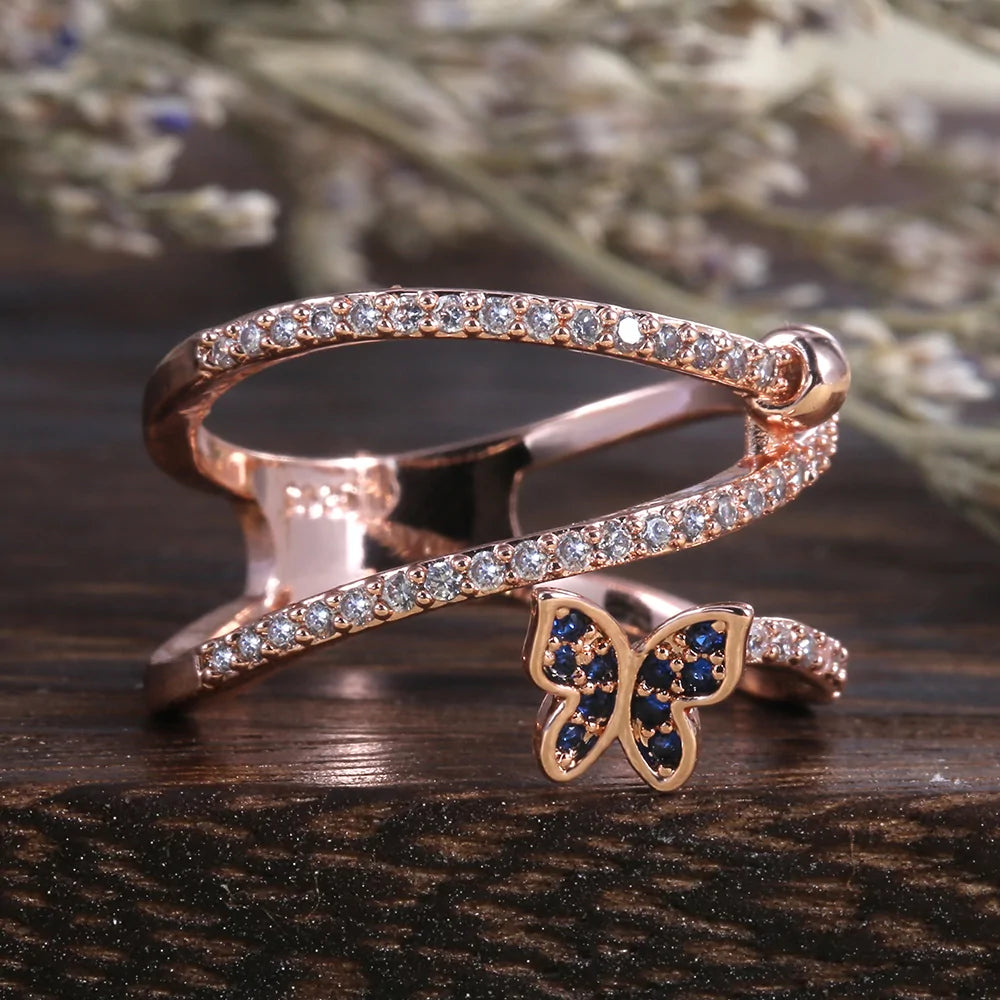 Dazzling Butterfly Charm Ring-What About Noah