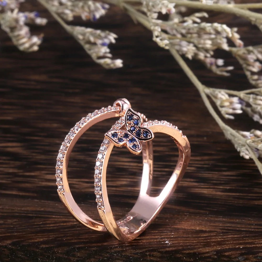Dazzling Butterfly Charm Ring-What About Noah