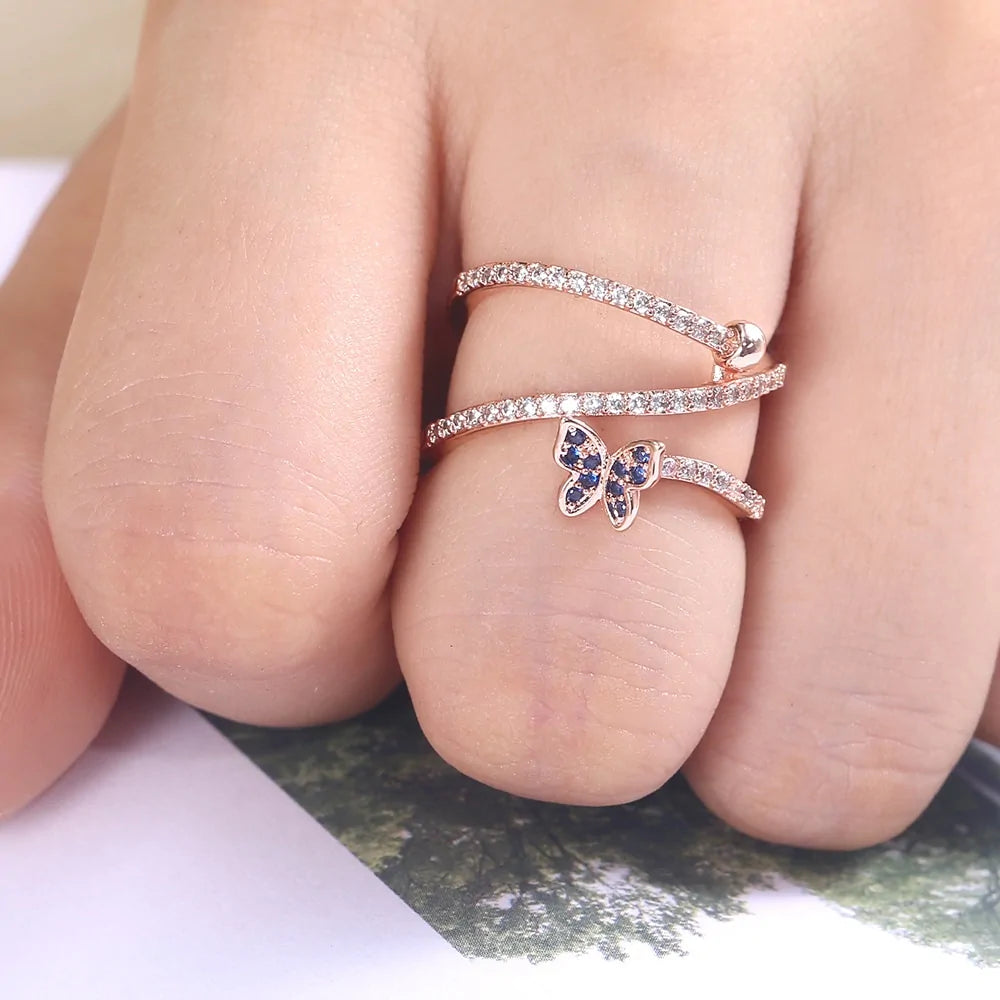 Dazzling Butterfly Charm Ring-What About Noah