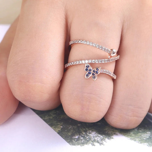 Dazzling Butterfly Charm Ring-What About Noah