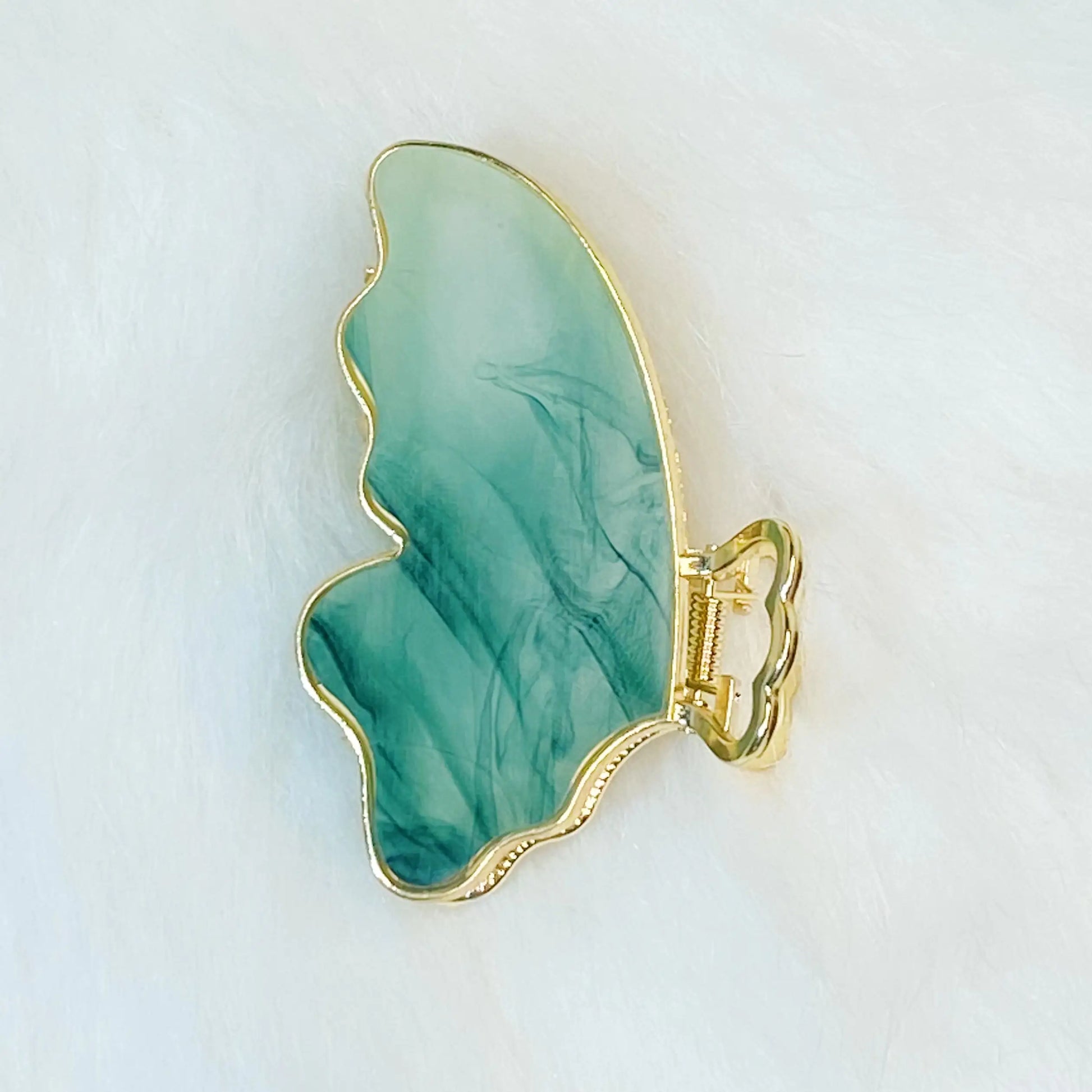 Emerald Resin Butterfly Hair Clip