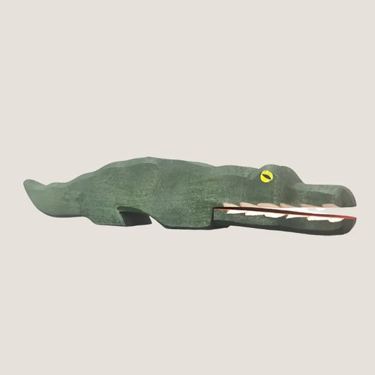 Handcrafted Wooden Crocodile Animal Figurine-What About Noah