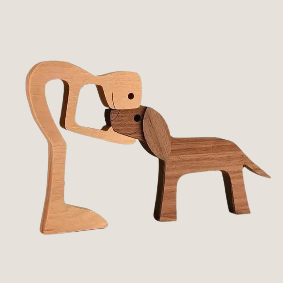 Handcrafted Wooden Puppy Figurine-What About Noah