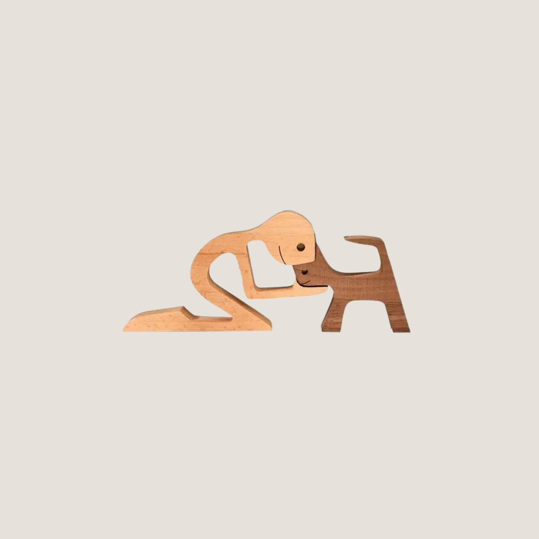 Handcrafted Wooden Puppy Figurine-What About Noah