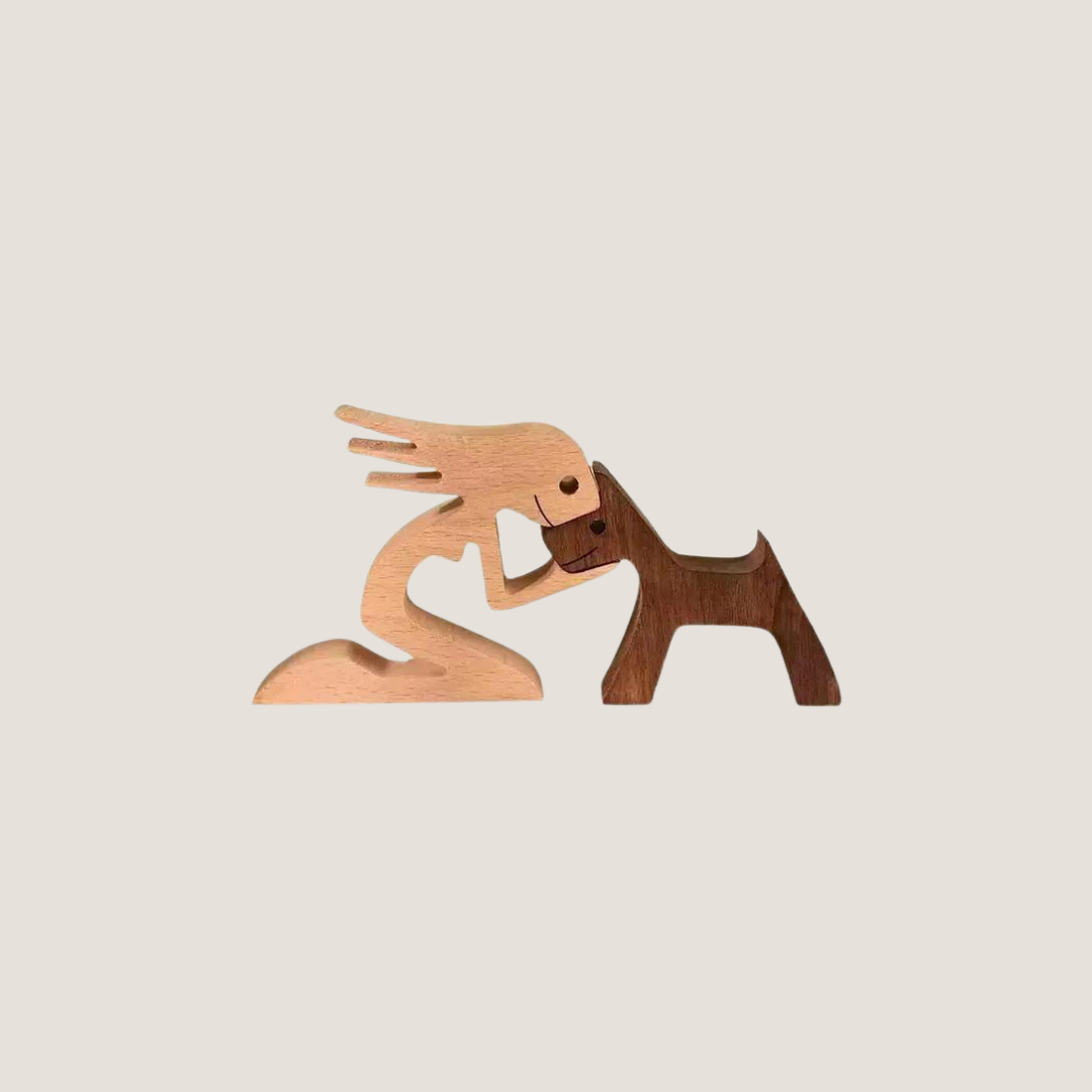 Handcrafted Wooden Puppy Figurine-What About Noah