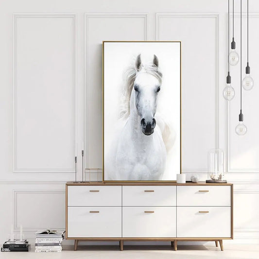 Nordic Style White Horse Canvas-What About Noah