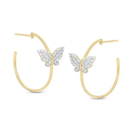 Rhinestone Butterfly Earrings