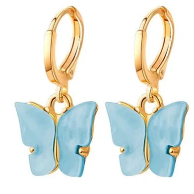 Small Butterfly Drop Earrings-What About Noah