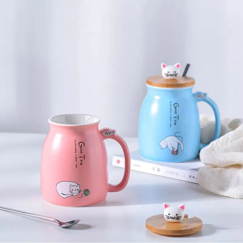 Tall Ceramic Cat Mug-What About Noah