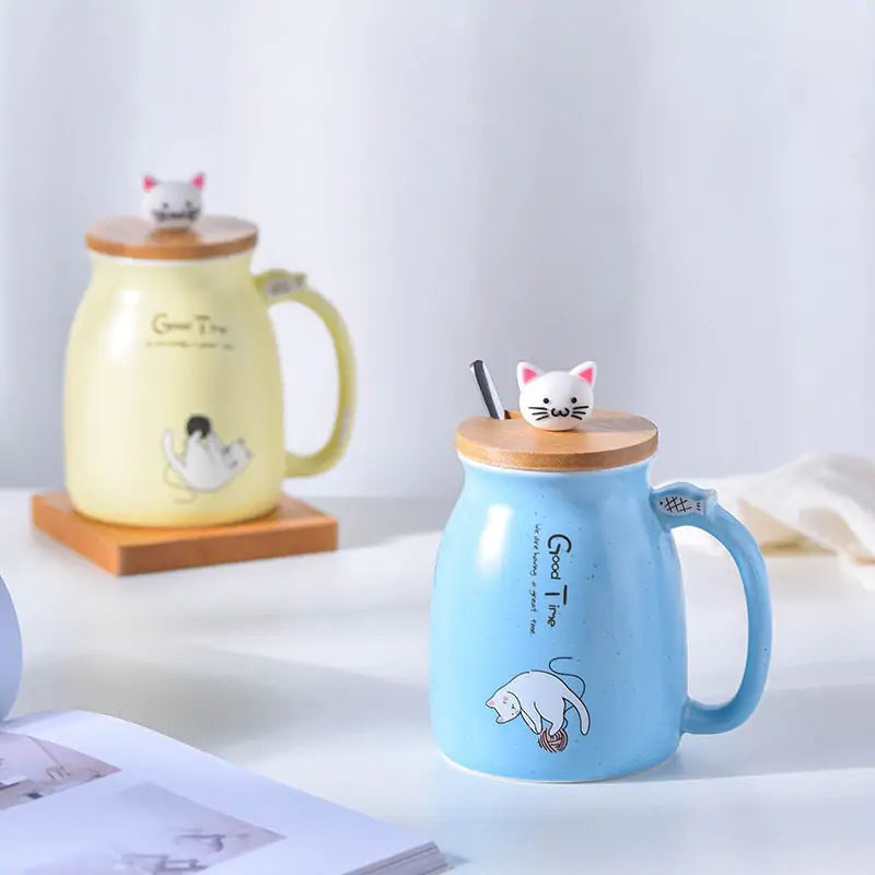 Tall Ceramic Cat Mug-What About Noah