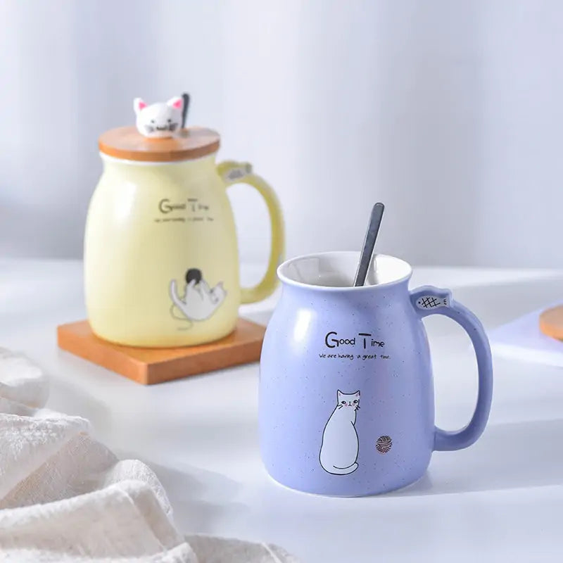 Tall Ceramic Cat Mug-What About Noah
