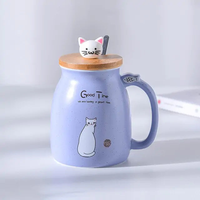 Tall Ceramic Cat Mug-What About Noah