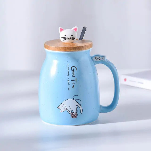 Tall Ceramic Cat Mug-What About Noah