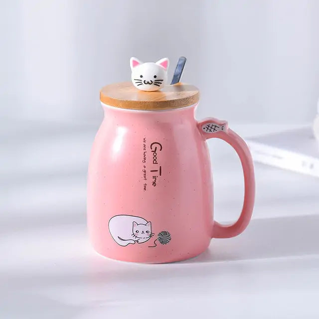 Tall Ceramic Cat Mug-What About Noah