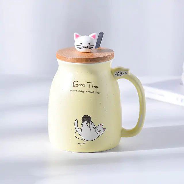 Tall Ceramic Cat Mug-What About Noah