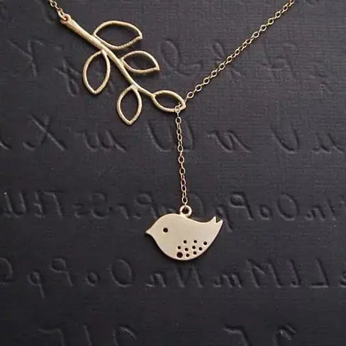 Yellow Gold Plated Little Bird Necklace