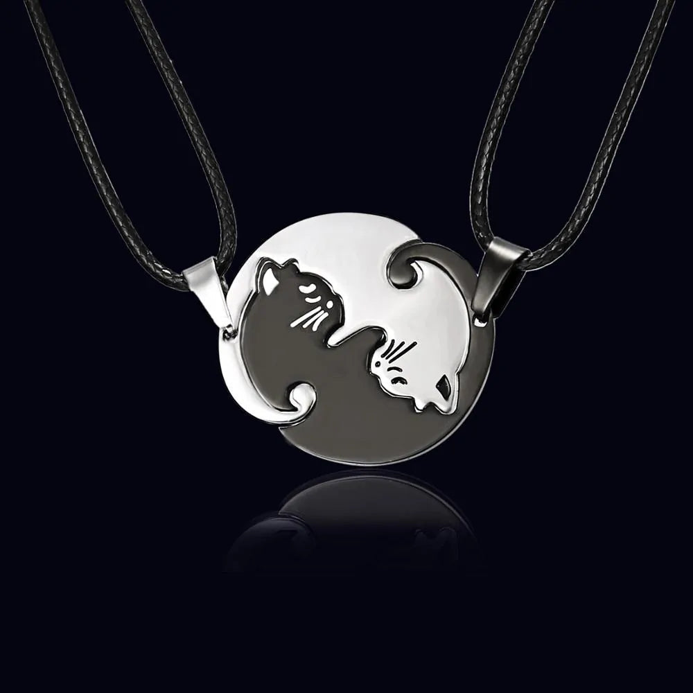 Yin Yang Cat Pendant Necklace-What About Noah